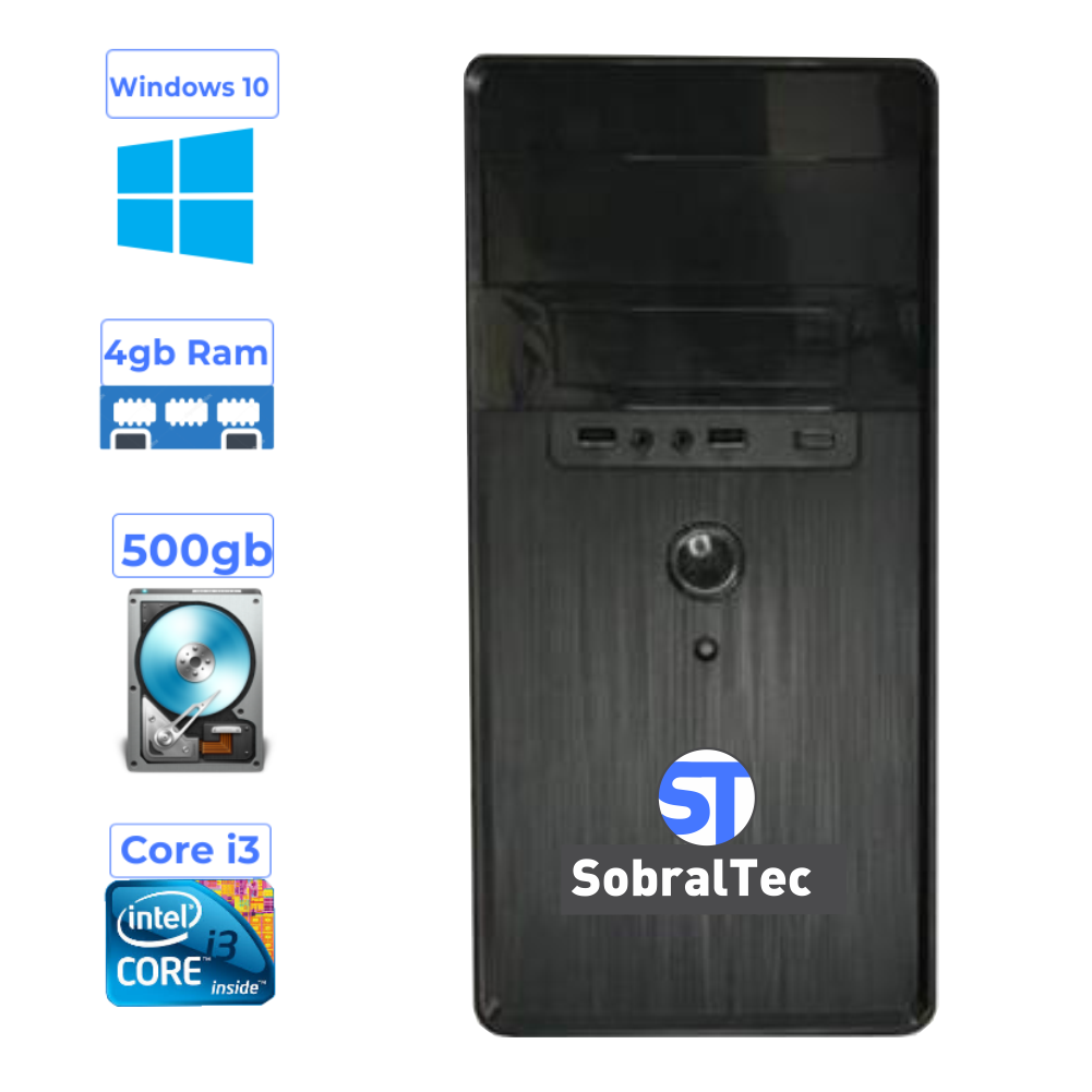 Computador Completo Core i3 - H61- Hd de 500 Gb-Memória de 4 Gb  Windows 10