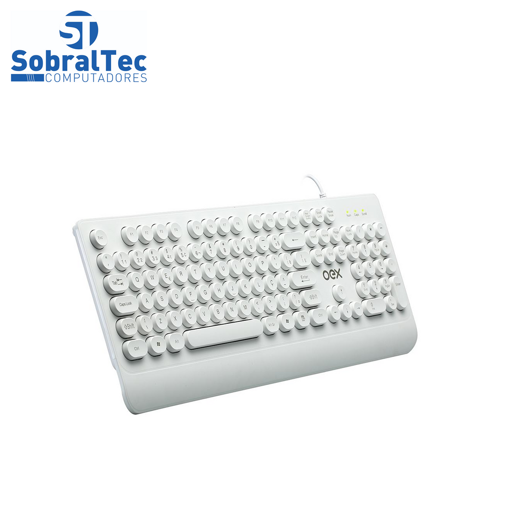 Teclado Oex Pop In, ABNT2, Branco - TC401