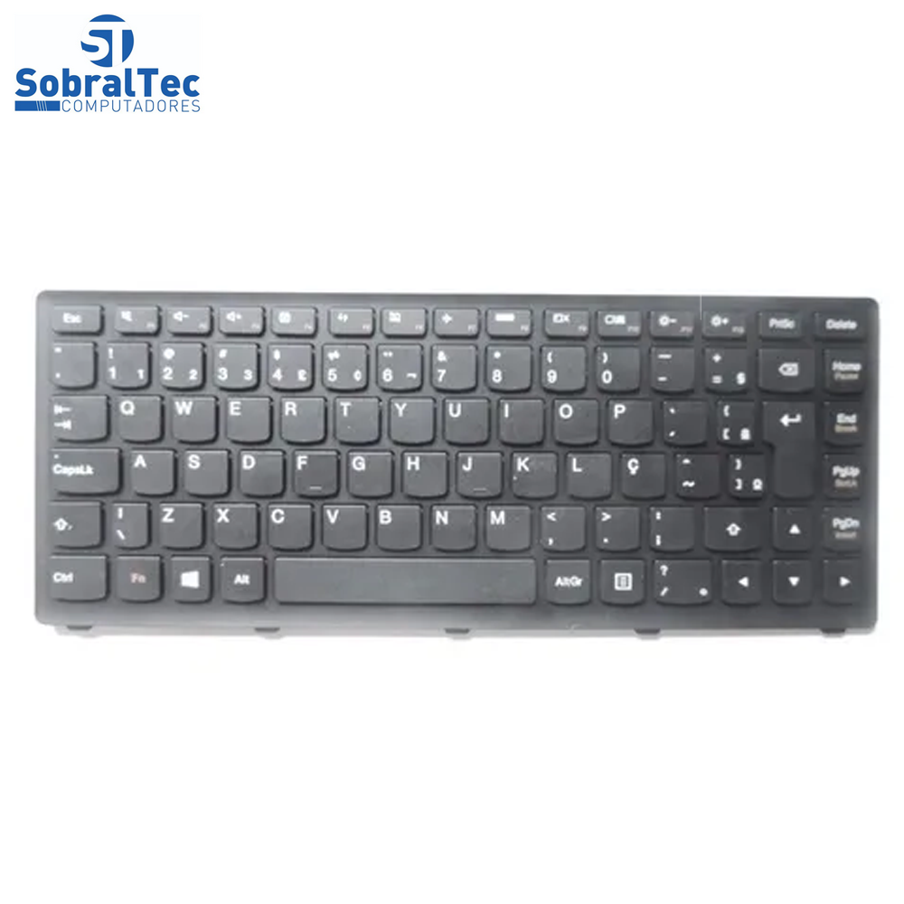 Teclado Notebook Compativel Com Ibm Lenovo S400 - Preto - Br - Silver Frame