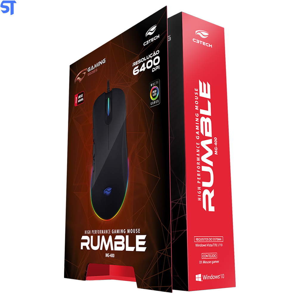 Mouse Game USB MG-400BK Rumble C3Tech