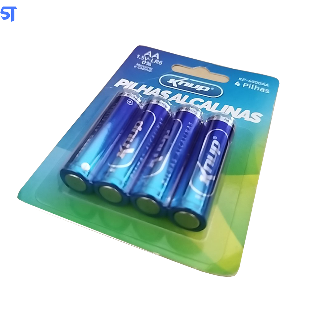 Pilha Alcalina Cartela Com 4 Pilhas Knup KP-4900AA