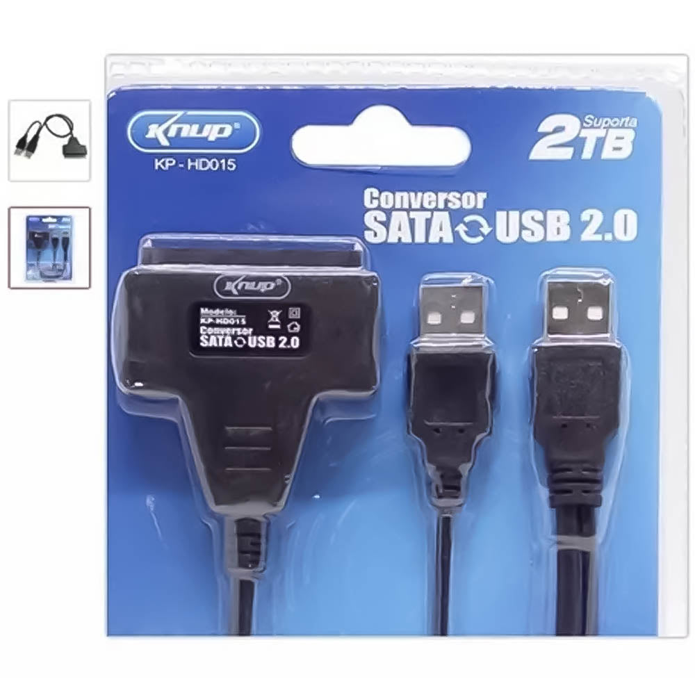 Adaptador Sata para Usb 2.0 HD de Notebook 2,5 ou 3,5 KP-HD015 - Knup
