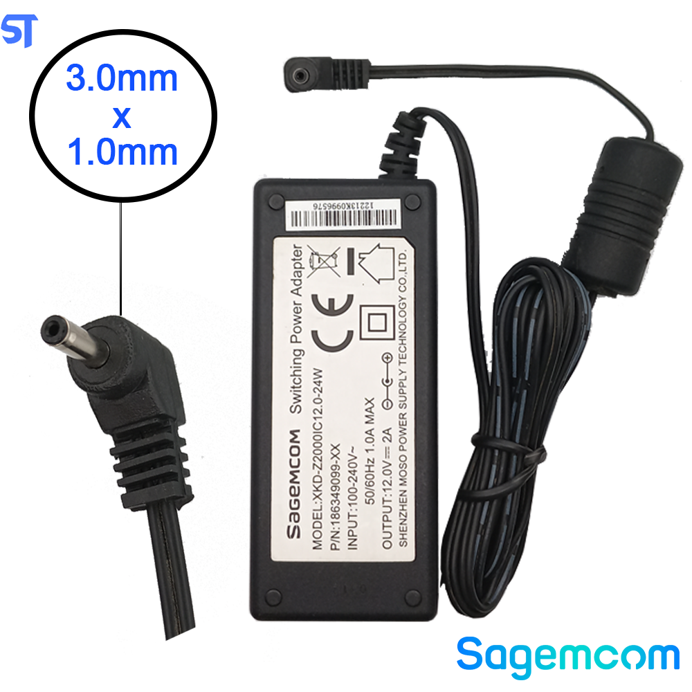 Fonte Para Notebook Positivo Duo 12V 2a Zr3630 3635 Plug 3.0mm x 1.0mm -Sagemcom