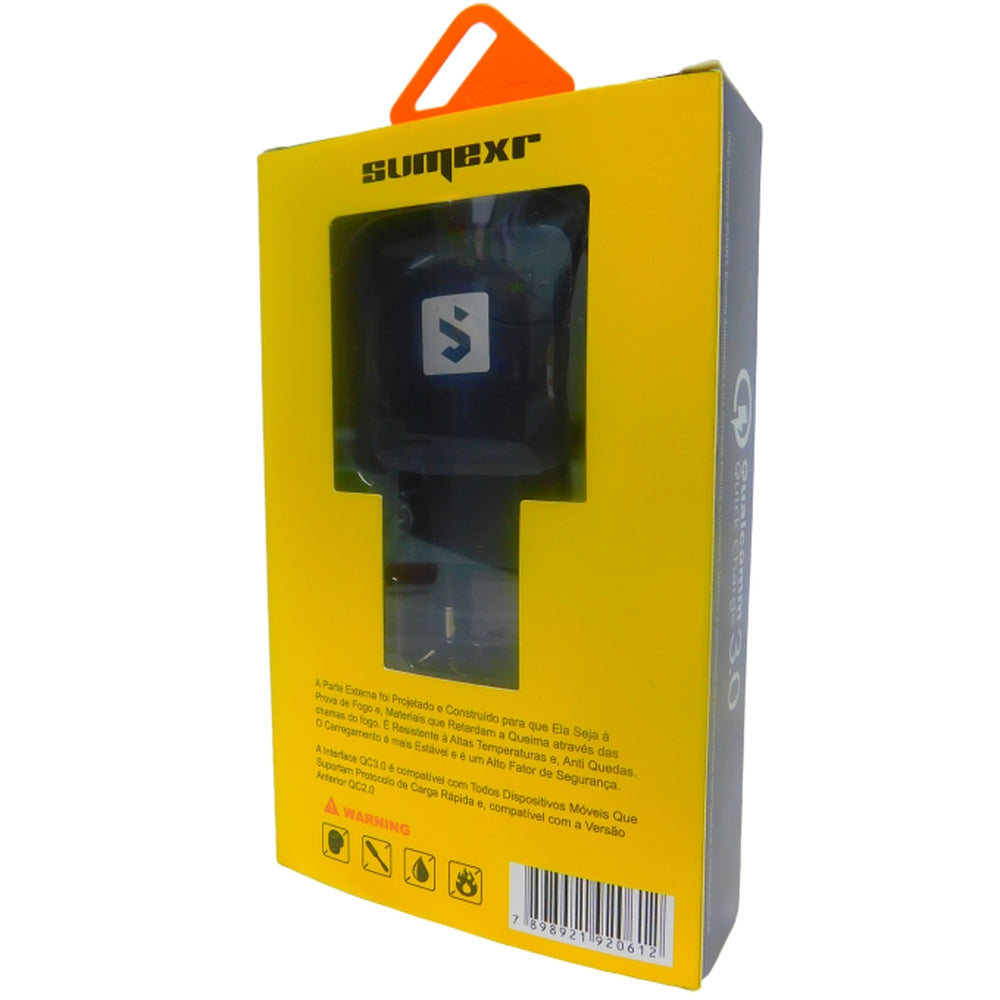 Carregador de Celular Sumexr 3.1A Tipo C Preto