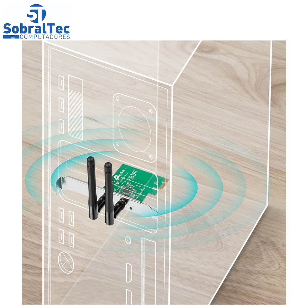 Placa de Rede  Wireless 300Mbps PCI-Express - TP-Link N300 - TL-WN881ND