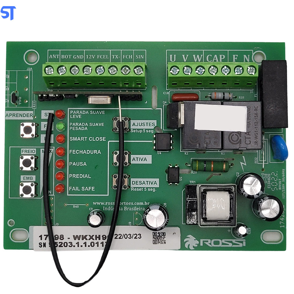 Placa Motor Portão Inter Rossi DIG CM WKXH90 433MHZ