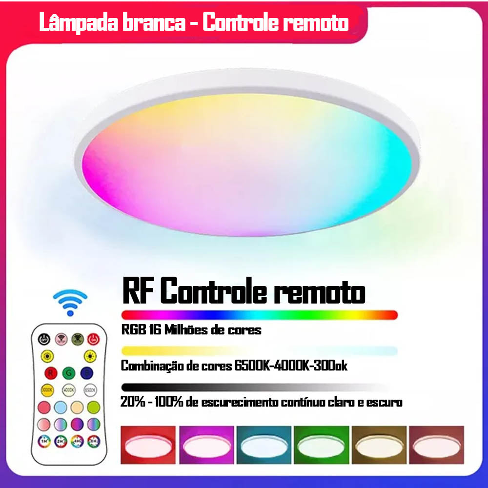 Lâmpada Smart de Teto WIFI LED Regulavel com Alexa Google Assistente 220V-240V Tuya - Branca