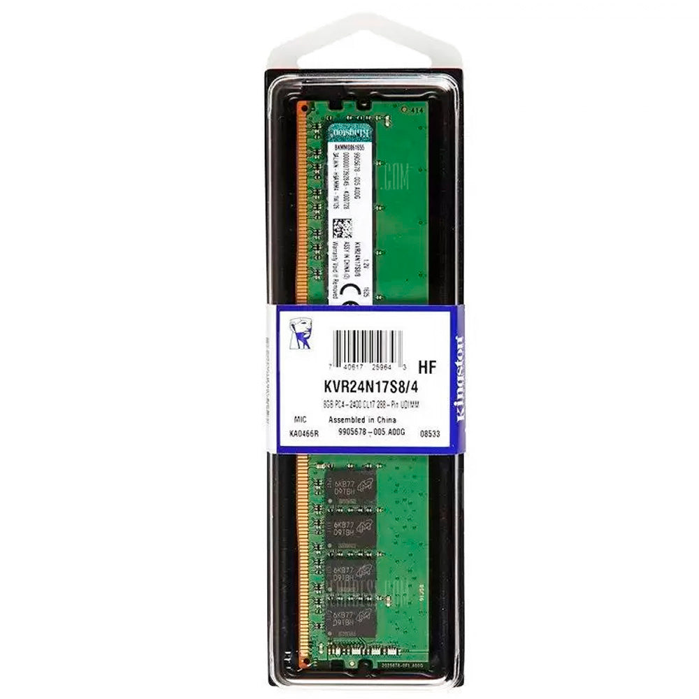 Memória Ram Desktop 4GB 2400MHz DDR4 Kingston KVR24N17S8/4 - Preta