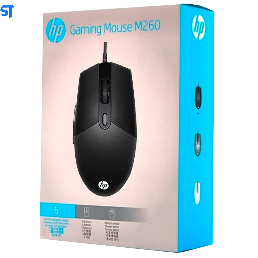 Mouse Gamer USB M260 6400DPI RGB HP -  Preto