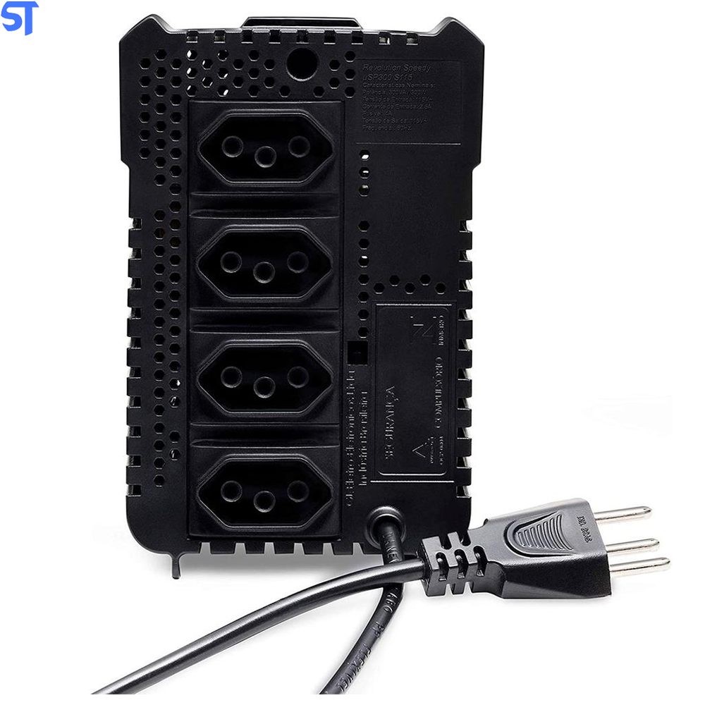 Estabilizador SMS Revolution Speedy 300VA, Entrada Bivolt Automático e Saída de 115V, 4 Tomadas - USP300Bi
