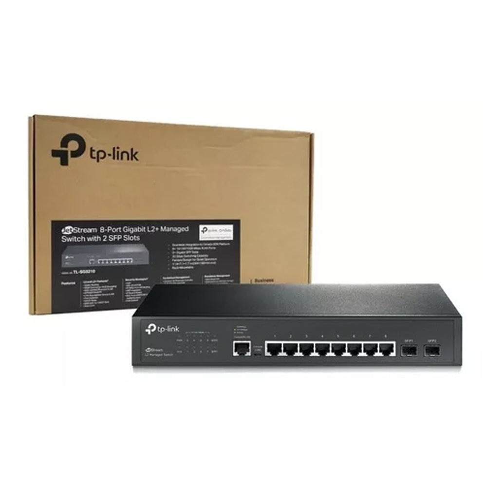 Switch Gerenciável 8 Portas L2 TP-Link TL-SG3210 Gigabit 10/100/1000Mbps Com 2 Slots SFP Jetstream