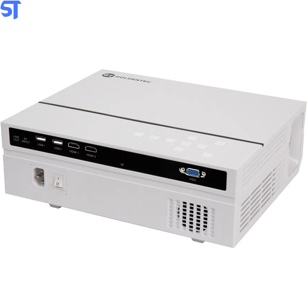 Projetor Goldentec GT3500 Full HD 3500 Lumens com 2 HDMI, 2 USB, AV e VGA