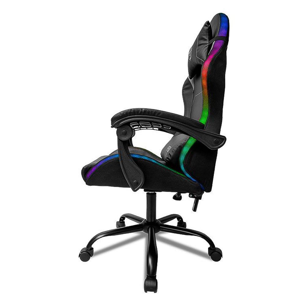 Cadeira Gamer TGT Heron, RGB, Reclinável Couro PU Preto, TGT-HR-RGB01