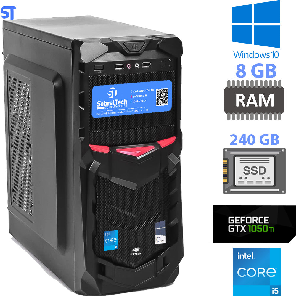 Computador Core i5- 10400F  HD SSD 240GB Walram Memoria 8GB Netac  Placa de Video  GTX 1050 TI
