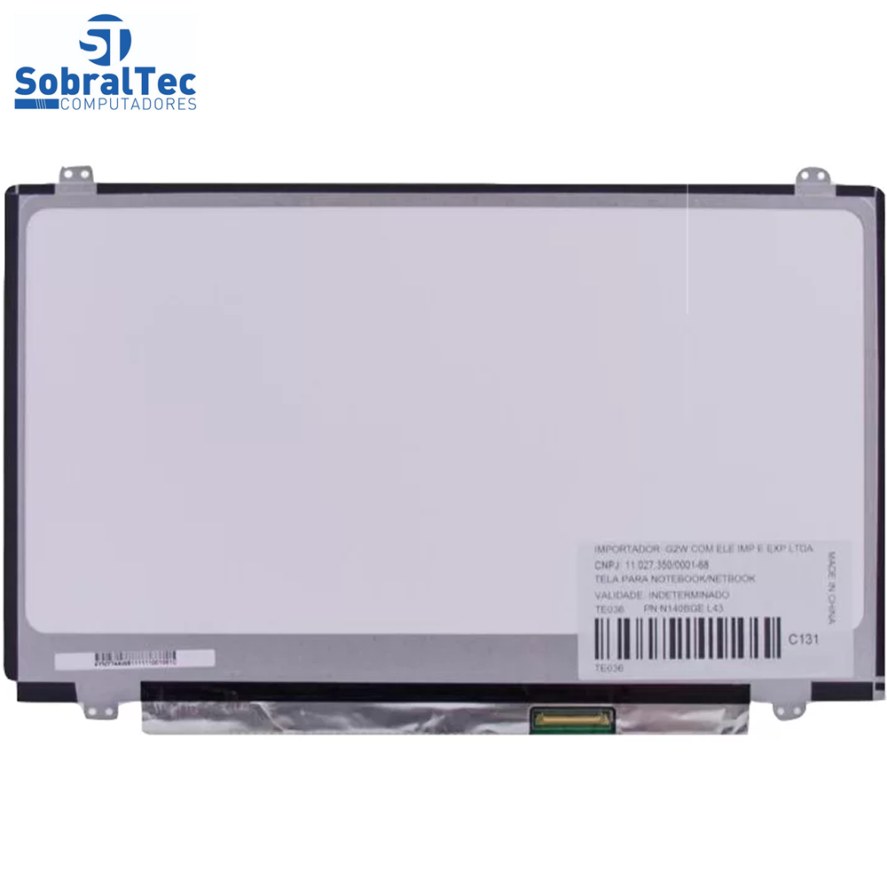 Tela Notebook Led Slim 14.1 Lp140wh8 (TL)(A1)- 40 Pinos- Usada