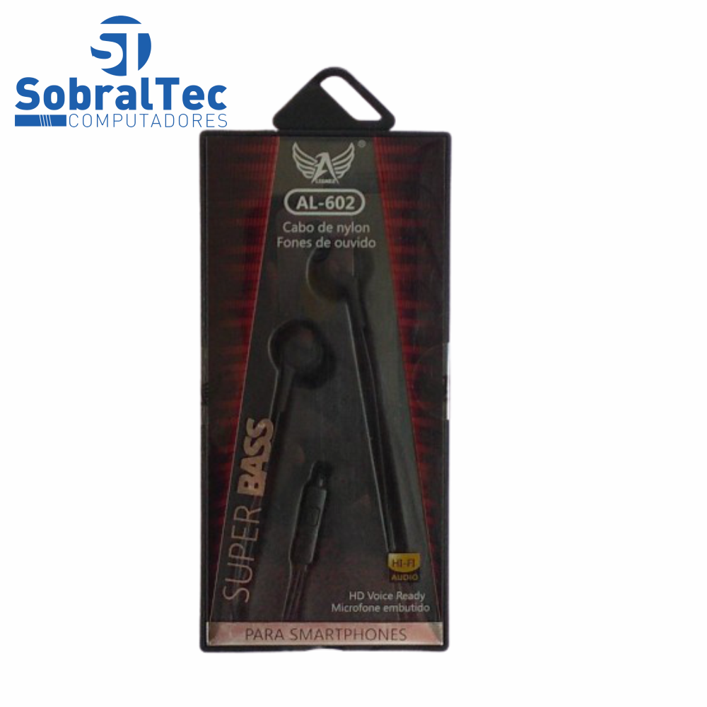 Fone De Ouvido AL-602 Altomex Cabo De Nylon Cinza