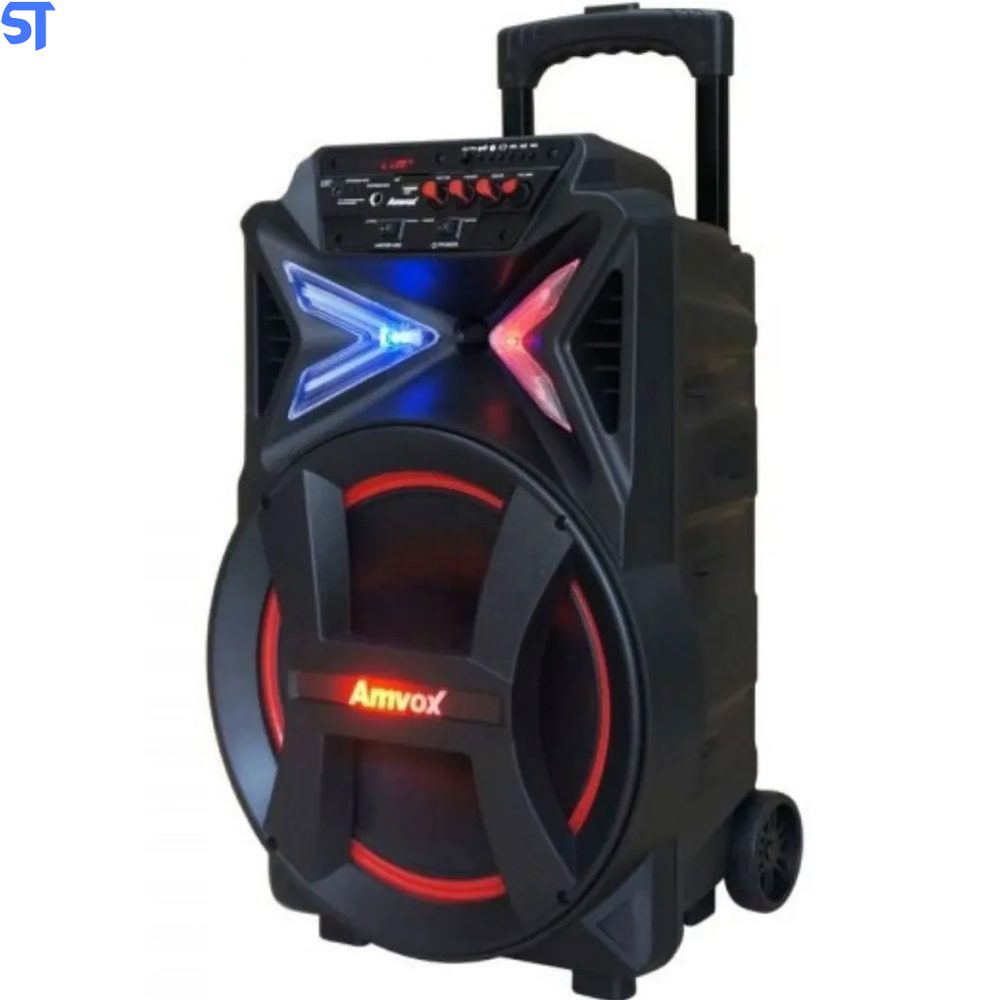 Caixa de Som Caixa de som Amvox Power X Aca 400 Strondo portátil com bluetooth 220V