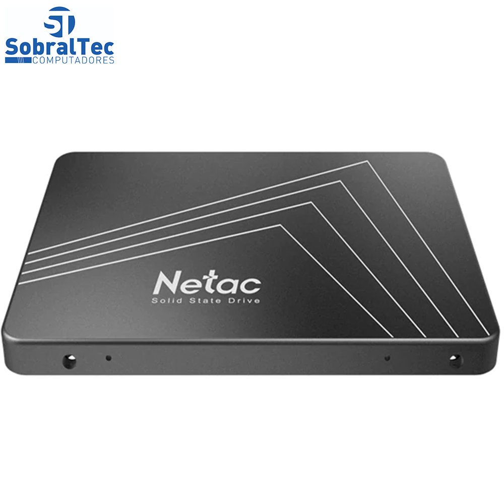 HD SSD 256Gb Netac Sata 3 500mb/s para Leitura e 490mb/s para Gravação Black