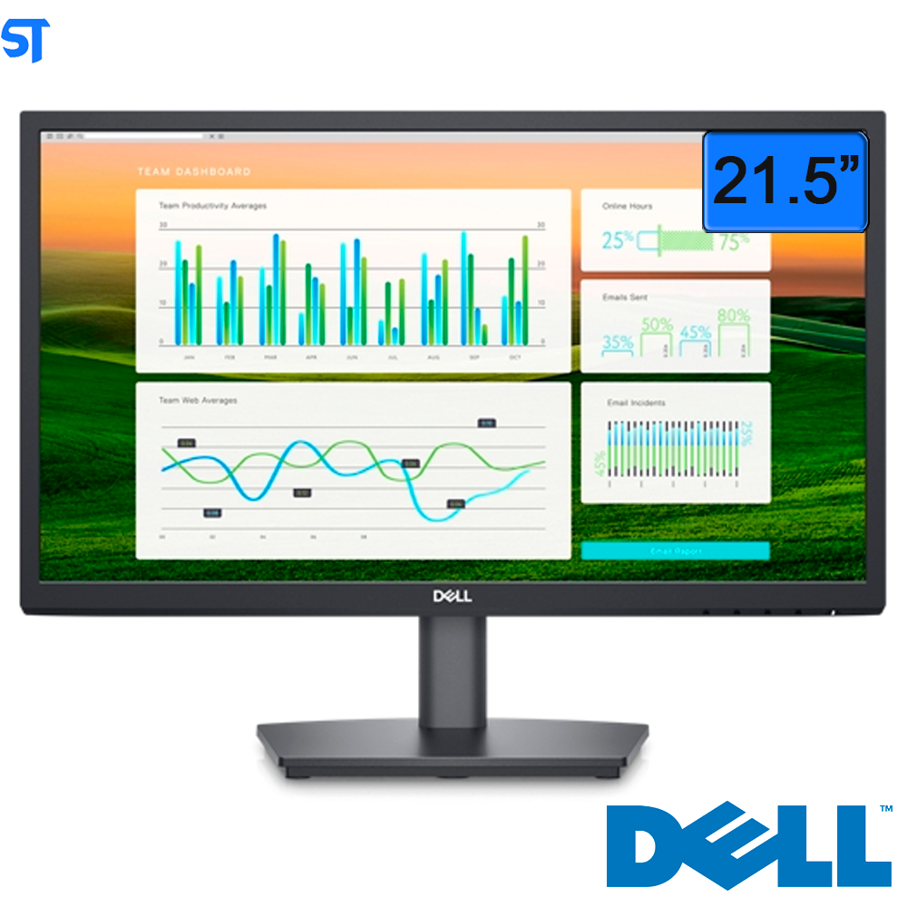 Monitor LED 21.5 Dell, E2222HS, FULL HD, 60HZ, VGA/HDMI/DP, Bivolt, Preto