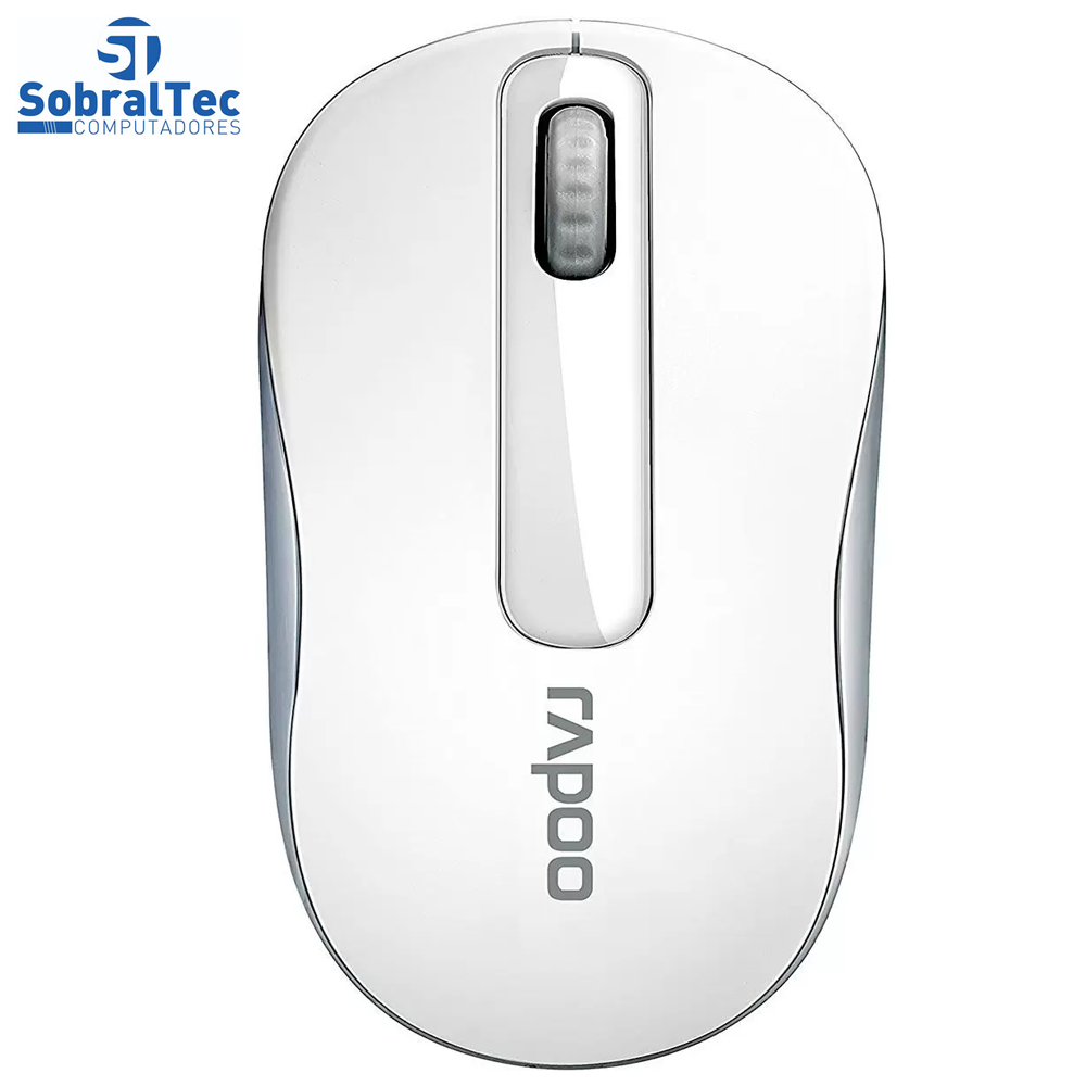Mouse Sem Fio Rapoo M10 Plus, Wireless 2.4 GHz, 1000 DPI, Branco - RA008
