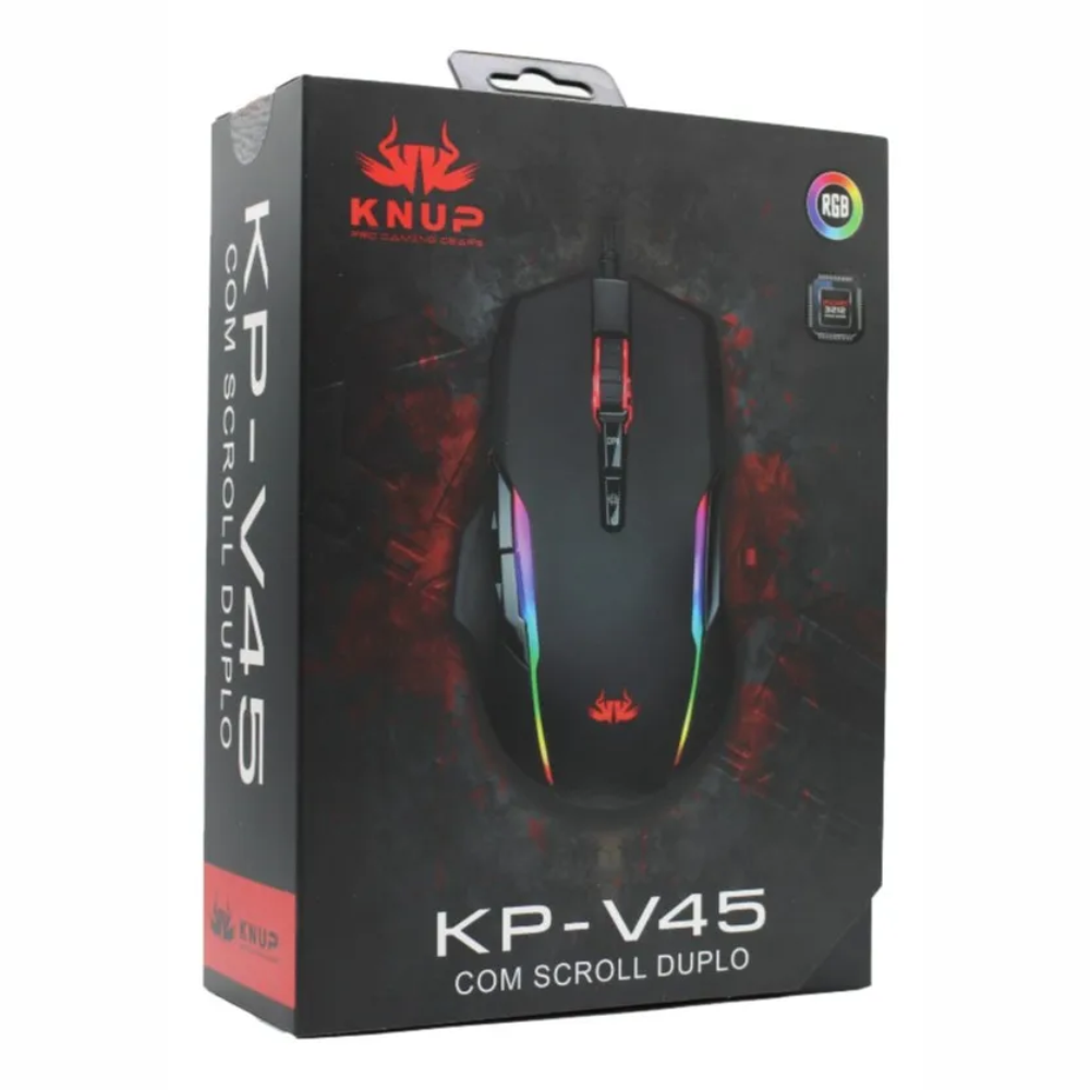 Mouse Gamer com fio Sensor PIXART 3212 Knup KP-V45