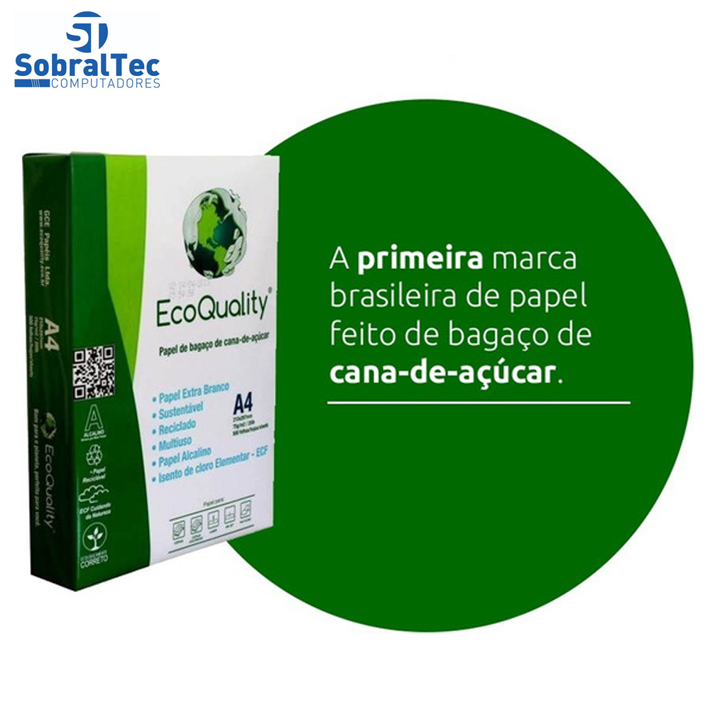 Papel Sulfite A4 Office A4 Ecologico Eco Quality Com 500 Folhas