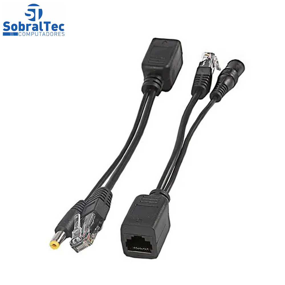 Cabo Injetor POE De Alimentação Passiva Ethernet ( Par Macho e Fêmea)