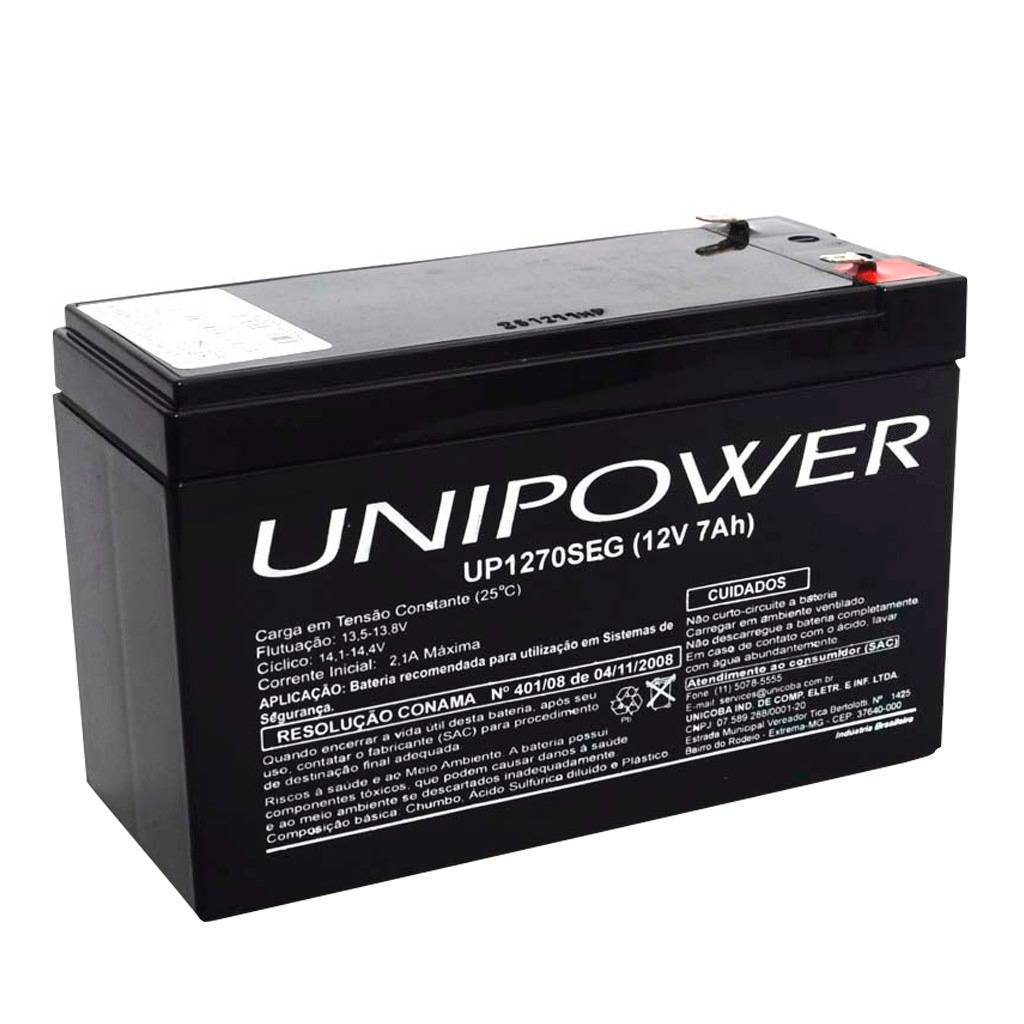 Bateria Selada Para Nobreak 12v 7Ah F187 UP12 Ala Ot Unipower