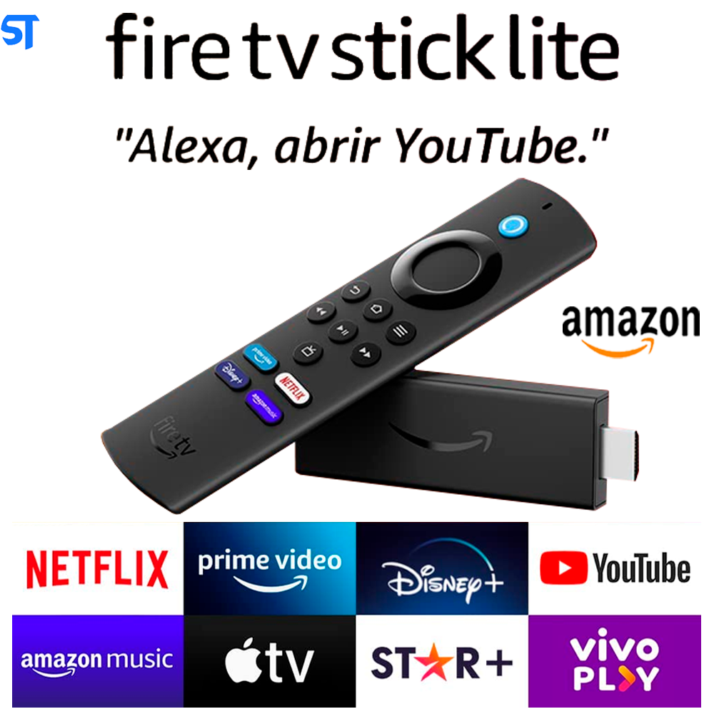 Fire TV Stick Lite Aparelho de Streaming Amazon - Full HD Com Controle Remoto