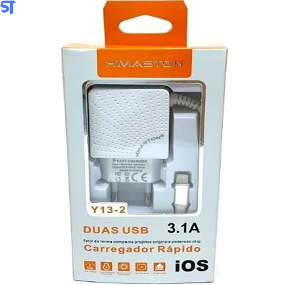 Carregador Rápido Para Iphone Com Duas Usb 3.1A H'maston Y13-2