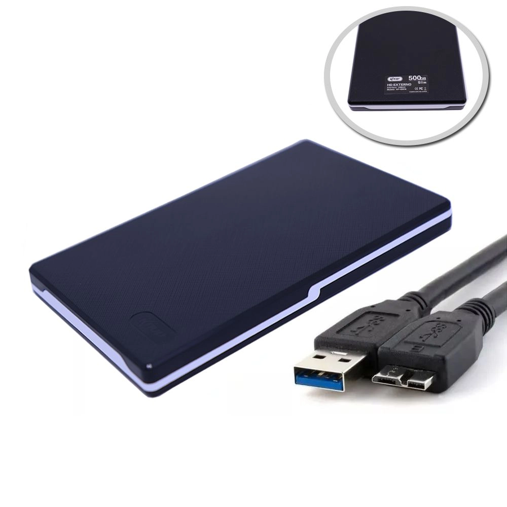 HD Externo Slim 500gb Usb 3.0 Super Speedy 5 Gbps Knup Kp-hd016