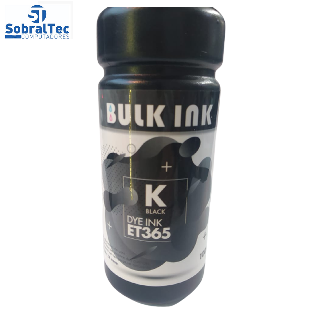 Refil de Tinta Preta  compativel Epson/HP Corante INK BANK ET 365 BK 100ML
