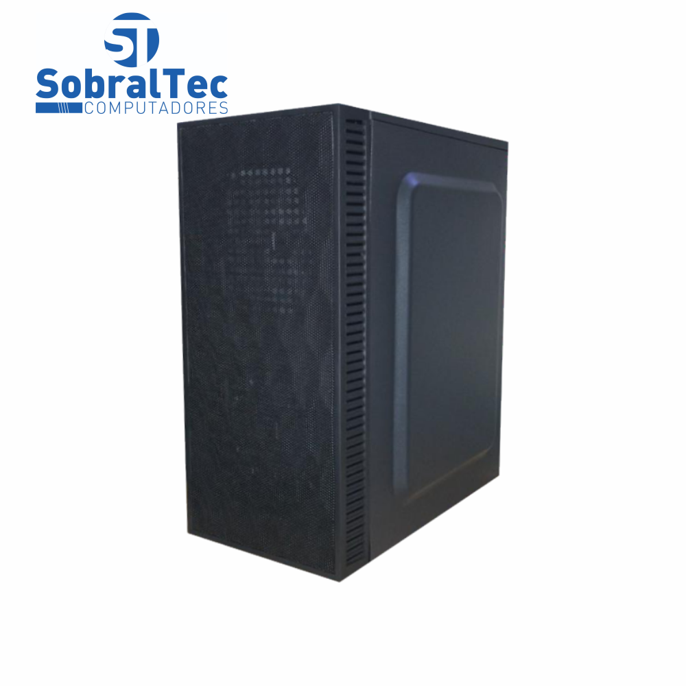 Gabinete Mini SobralTec Preto Com Lateral em Acrílico - Sem Fonte