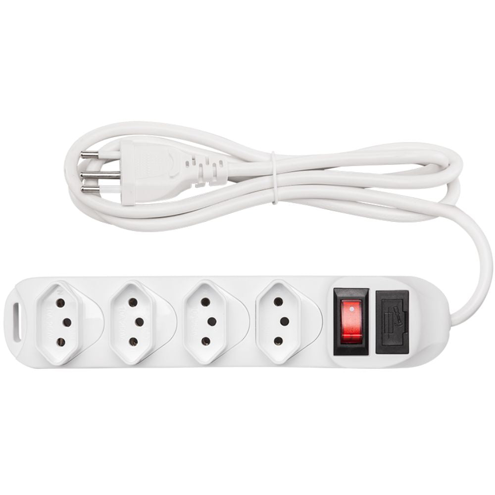 Protetor Eletrônico Intelbras com 4 Tomadas Epe 1004, Branco 1,50MT