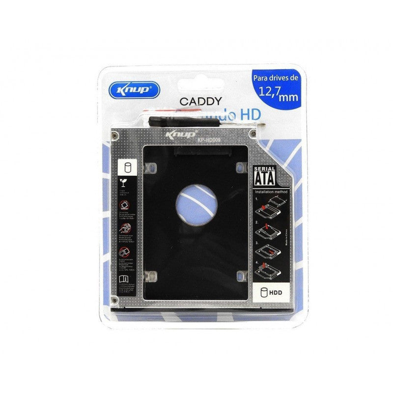 Gaveta Caddy Adaptador Para Segundo HD de Notebook ou Ssd 9.5mm Knup KP-HD009