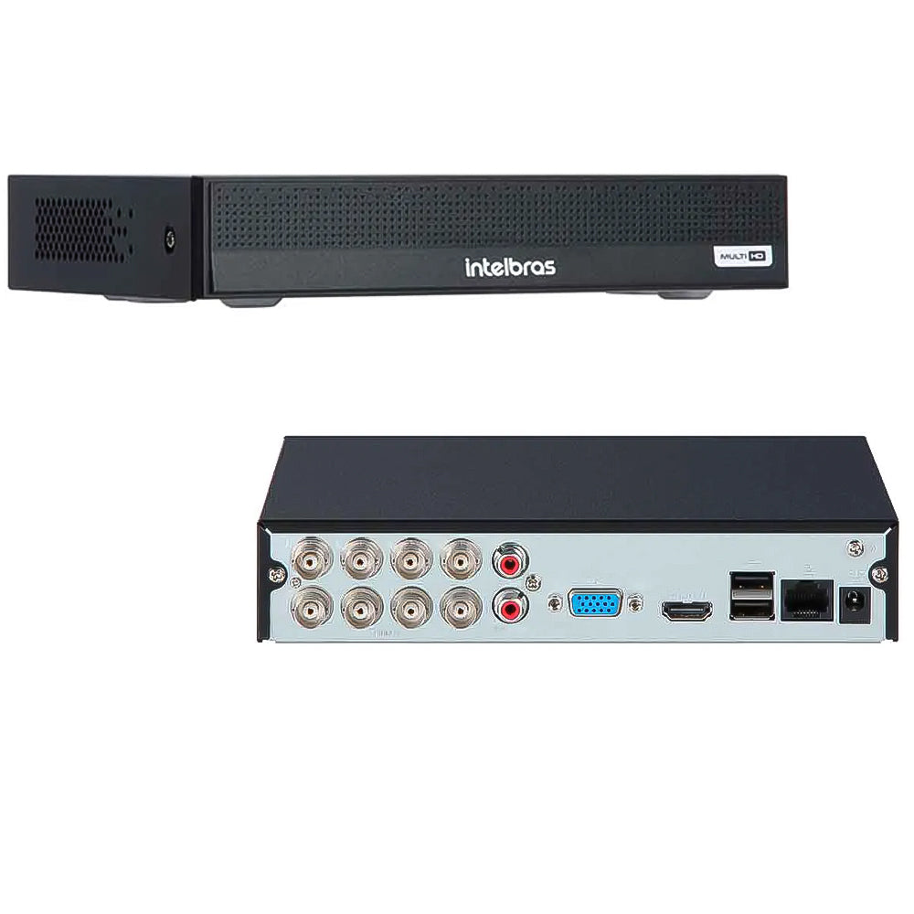 Dvr Gravador Digital de Vídeo Intelbras 8 Canais MHDX 3008-C 5MP Lite- Detecção de Veículos e Pessoas