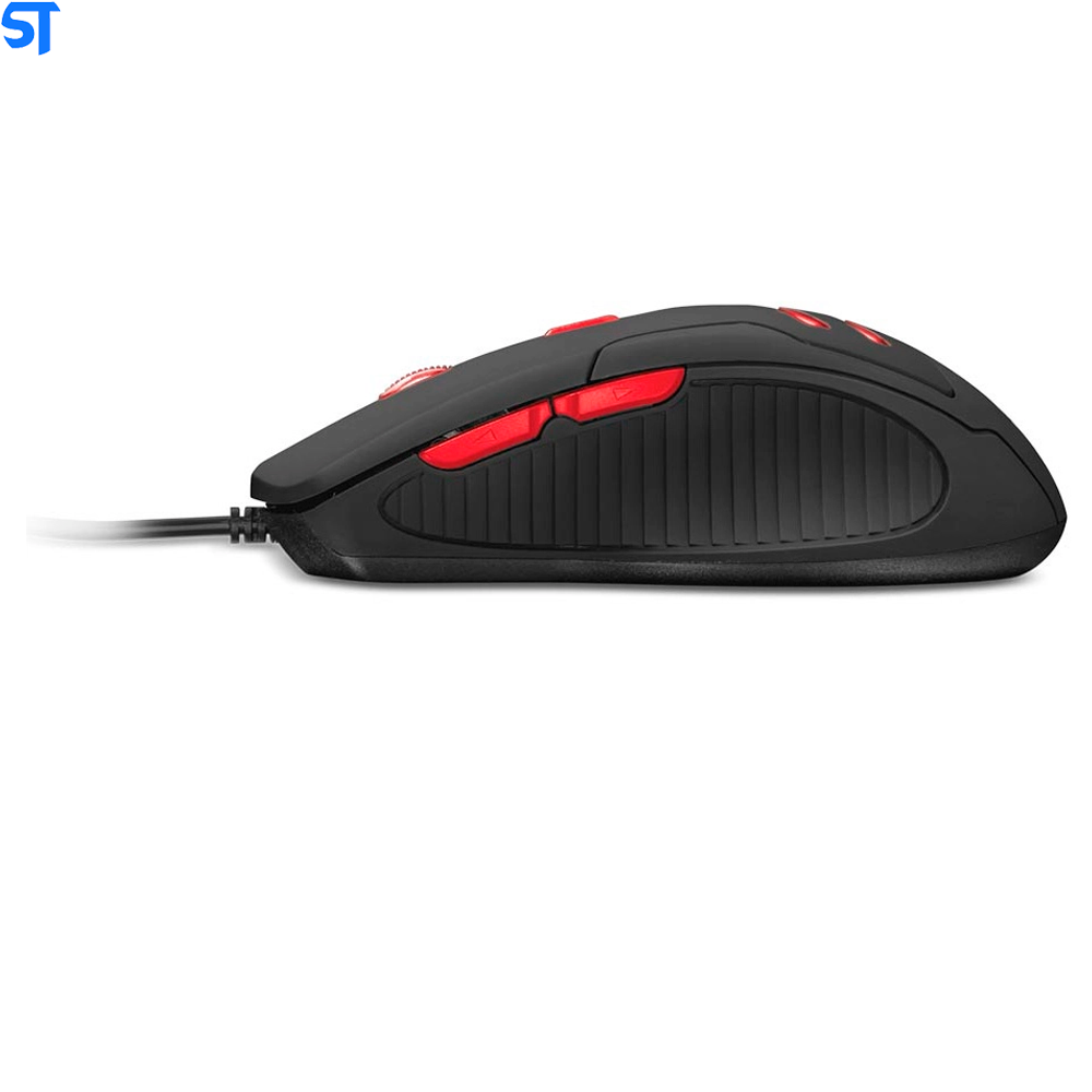 Combo Mouse 3200 Dpi e Mousepad Gamer Vermelho - Mo306