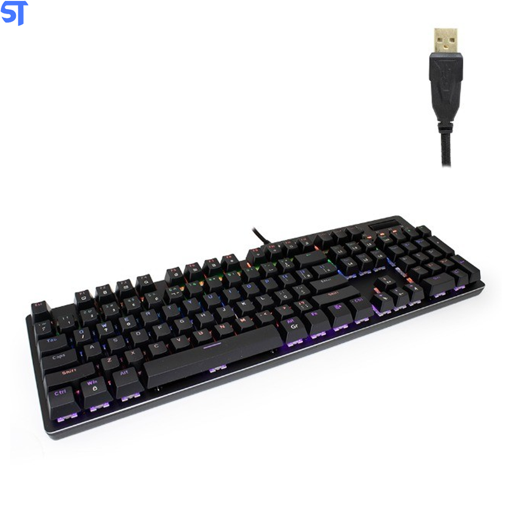 Teclado Game Mecanico Usb Anti-ghosting Iluminacao Led Rainbow Com Fio Marca Knup