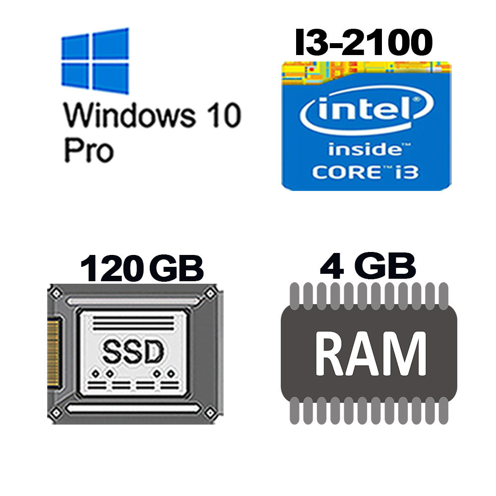 Computador Core i3 2100, HD SSD 120GB, Memória 4GB, GaB MT32BK, Windows10