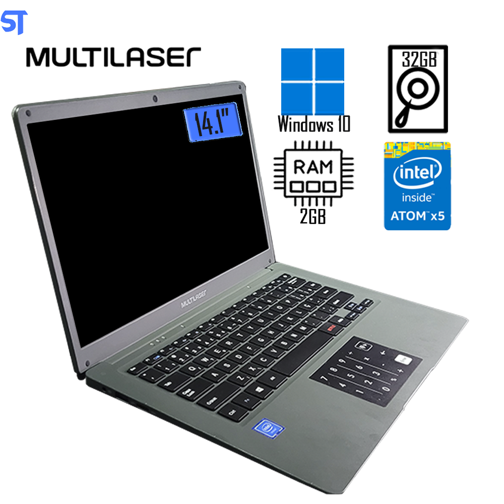 Notebook Multilaser Legacy PC131 - 2GB RAM - HD SSD 32GB - 14.1