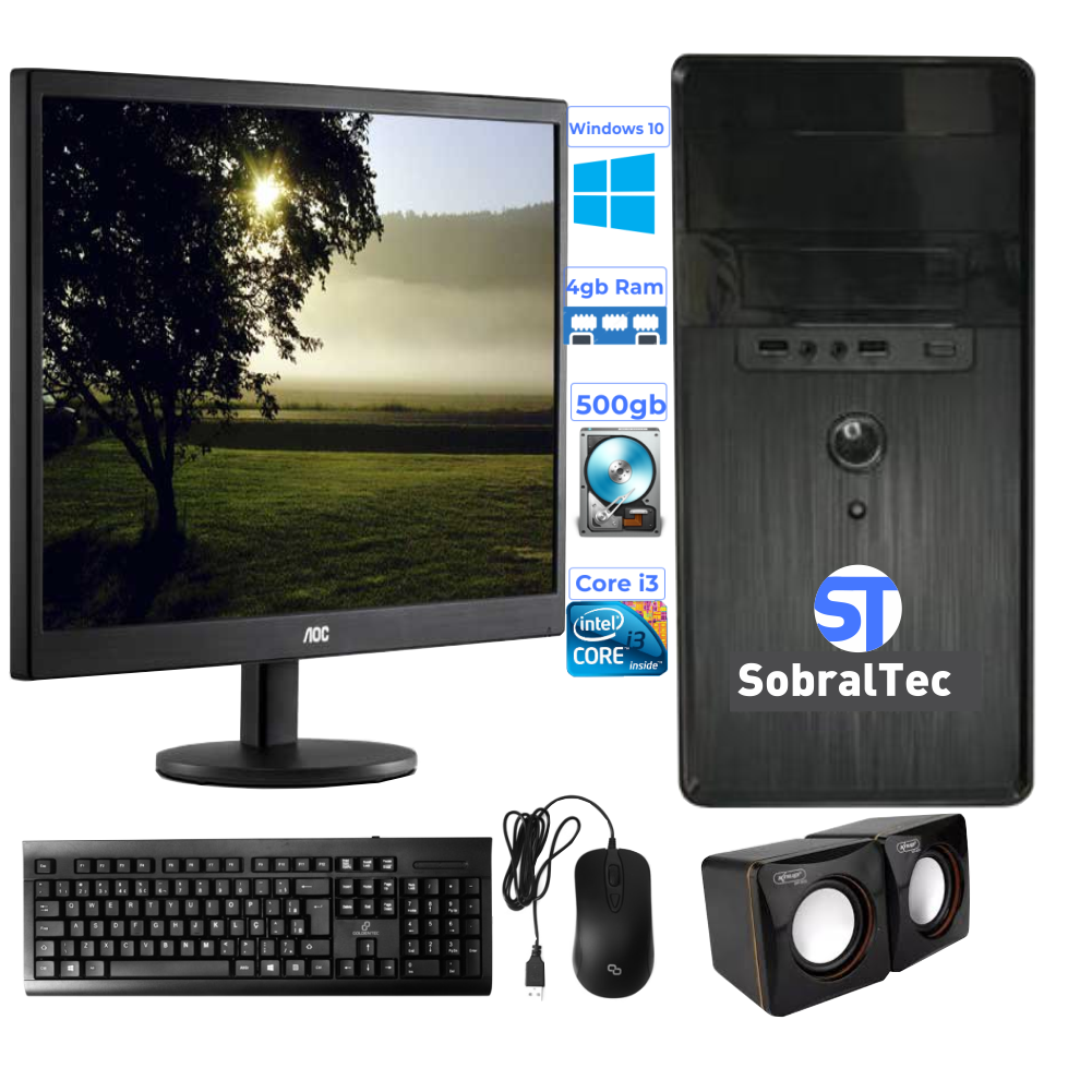 Computador Cpu SobralTec Core i3-3220 Hd 500Gb Memória 4Gb Configurável