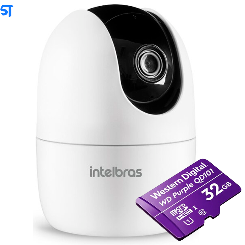 Câmera de Vídeo Intelbras IM4C Com Cartão SD 32GB -Wi-Fi Full HD com Zoom Digital 16x, Ângulo de Visão 115° e Alerta de