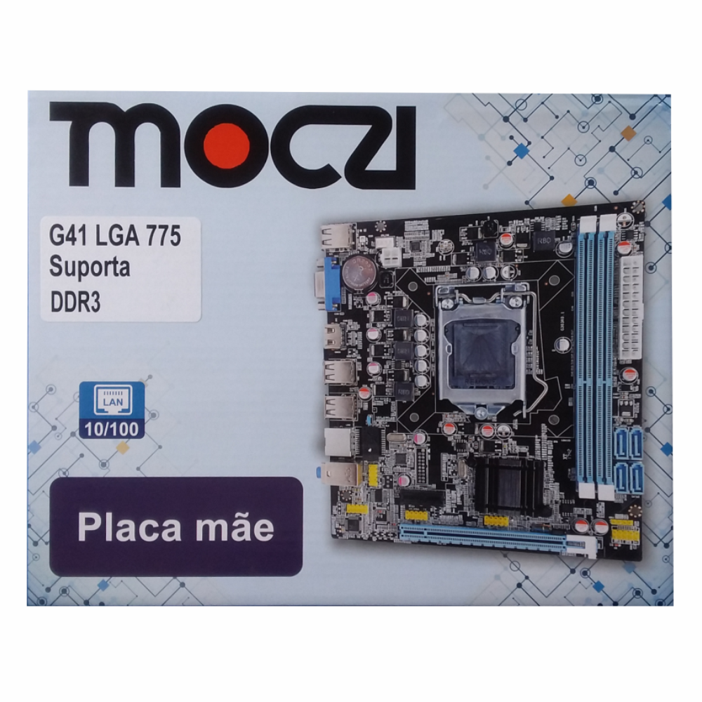 Placa Mãe Moczi Micro Atx G41D3LM Socket 775 DDR3 Lan 10/100 AMI bios