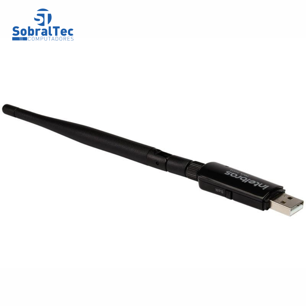 Adaptador Wi-Fi  USB Intelbras IWA 3001 Wireless 300Mbps Com Antena 3,5dBi Alto Ganho