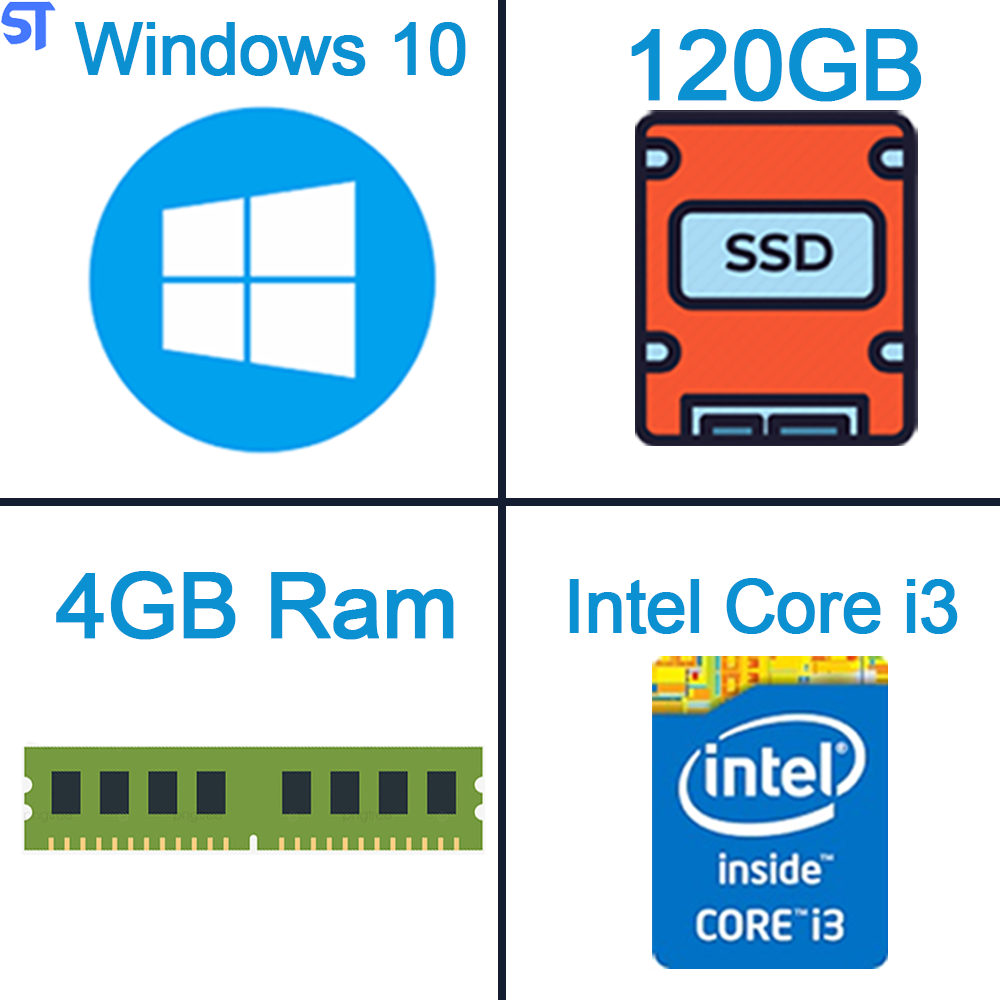 Micro Computador Core i3 - HD SSD 120GB- Memória Ram 4GB- Com Placa PCI Serial