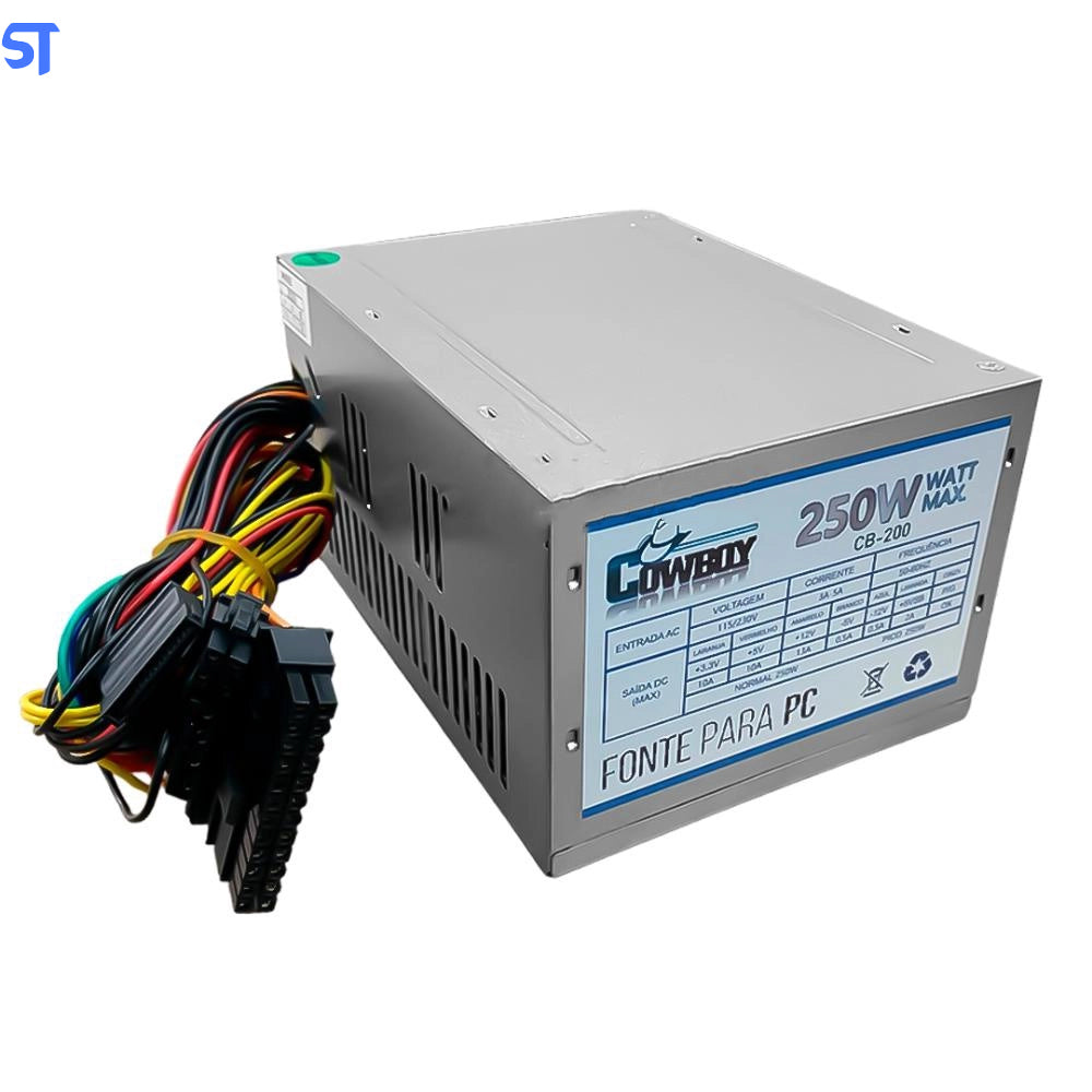 Fonte de Alimentação ATX Para PC 250W Real CB-200 - Cowboy