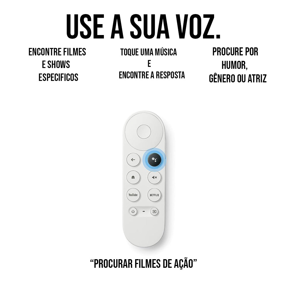 Chromecast 4 com Google TV (Full HD) G454V - ‎Bluetooth, Wi-fi, HDMI, Com controle - Cor Neve