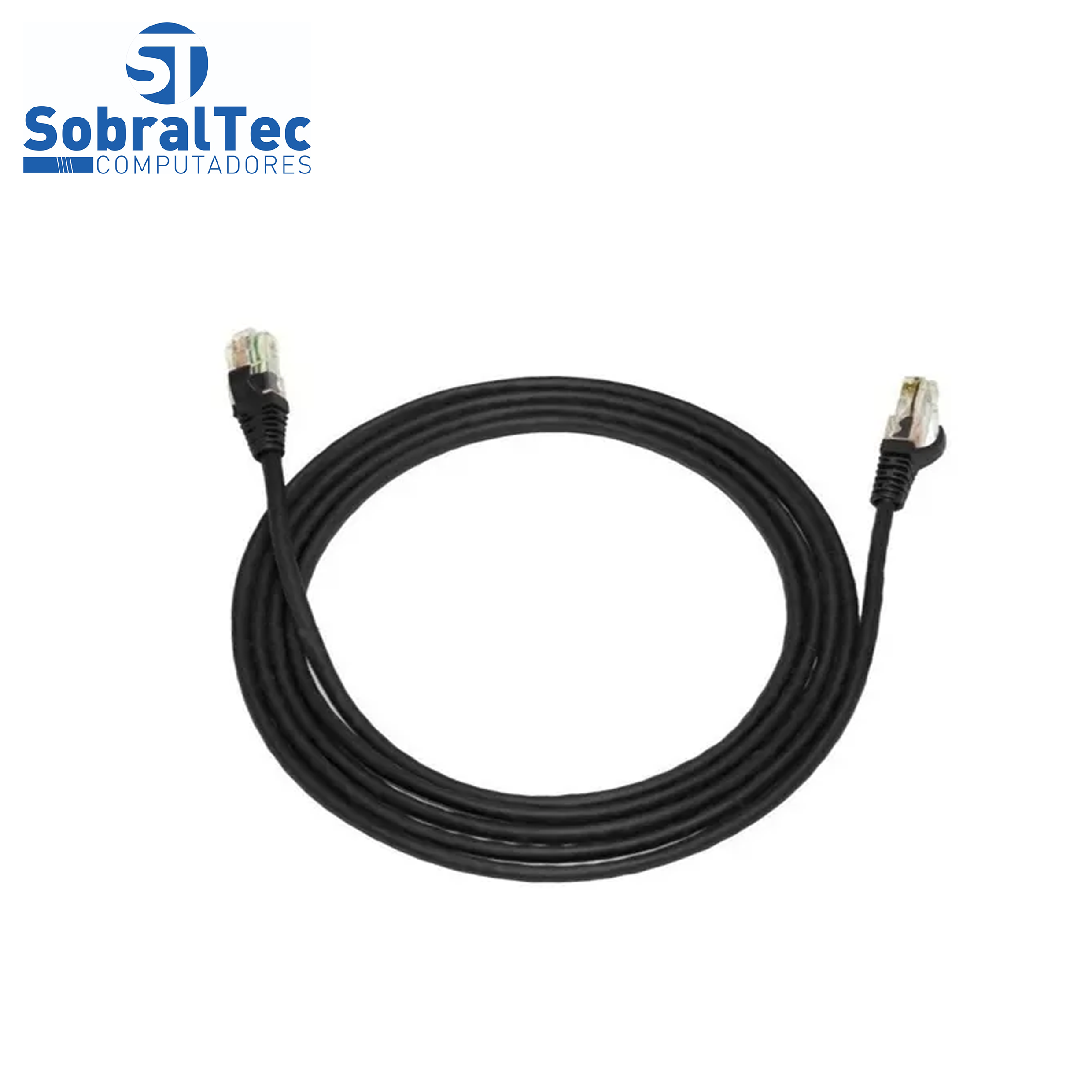 Cabo De Rede 5 Metros Mk2 Tecno 23AWG UTP Categoria 5E Preto 5Mt