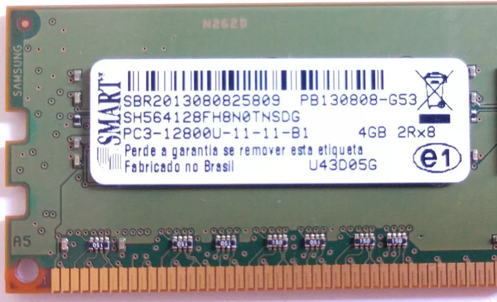 Memória Desktop 4gb Ddr3 2Rx8 SH564128FH8N0tNsDr Smart OEM S/Caixa