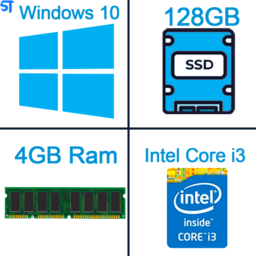 Computador Core i3-2120-HD SSD 128GB -Memória Ram 4GB- Com Monitor 18,5 HDMI- Teclado e Mouse